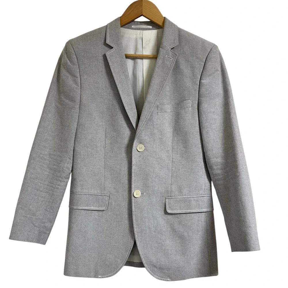 Topman Light Gray Chambray Blazer‎